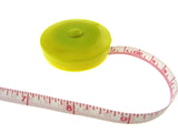 Spring Loaded Tape Measure 60 Inch 150cm Long Metric & Imperial Red Blue Yellow