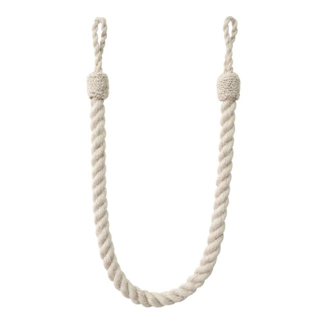 Natural Cotton Rope Curtain Tieback 62cm Long 100% Cotton - ThreadandTrimmings