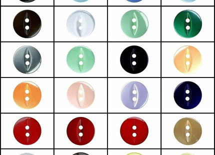 Round Fisheye Buttons Polyester 2-Hole Knitwear Sewing Craft Value Pack CFISH - ThreadandTrimmings