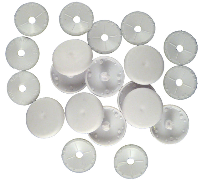 Plastic Self Cover Buttons White Plastic Easy To Use - 11mm 15mm 19mm 22mm 29mm - ThreadandTrimmings