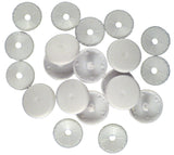 Plastic Self Cover Buttons White Plastic Easy To Use - 11mm 15mm 19mm 22mm 29mm