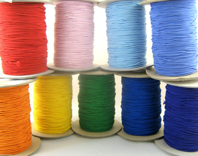 Hat Elastic Round Cord 1mm Special Colours Thin Choice of Lengths - ThreadandTrimmings