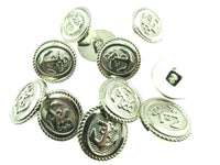 Anchor Buttons Silver Set of Silver Plastic Anchor Navy Sailor Blazer Buttons FS