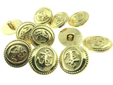 Anchor Buttons Round Gold Anchor Blazer Button Set Sailor Navy Style FSG
