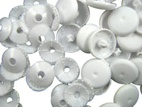 Plastic Self Cover Buttons White Plastic Easy To Use - 11mm 15mm 19mm 22mm 29mm