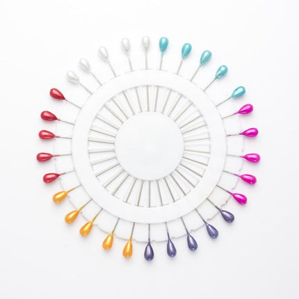 Sewing Pins Wheel 30 Pieces Plastic Heads Assorted Colours 53mm 60mm Craft Pins