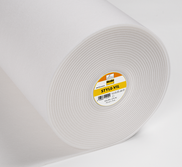 Roll of white Style-vil foam on a white background