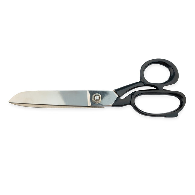 Left Handed Metal Shears 8in Scissors Polished Blades Black Painted Handles 196g