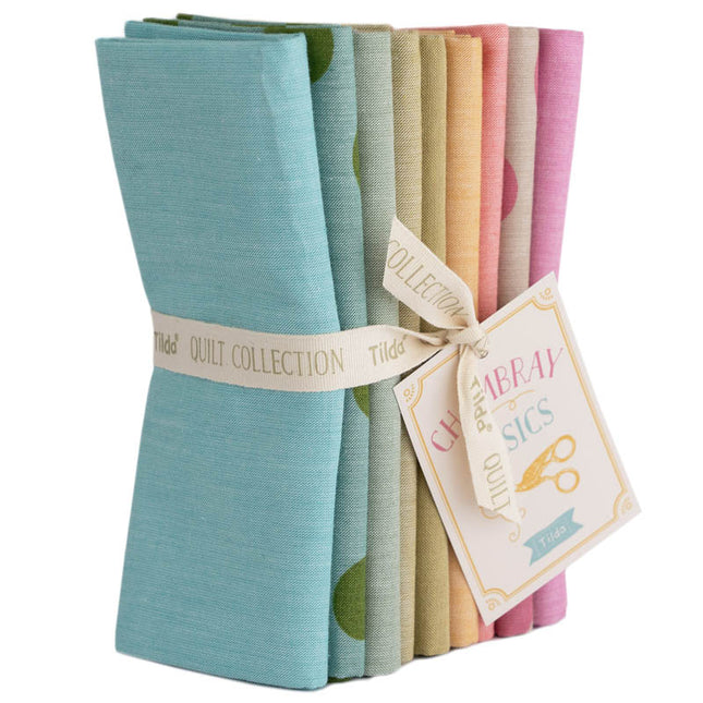 Tilda Chambray Spring Summer Autumn Winter 9 x Fat Quarter Bundle 50cm x 55cm - ThreadandTrimmings