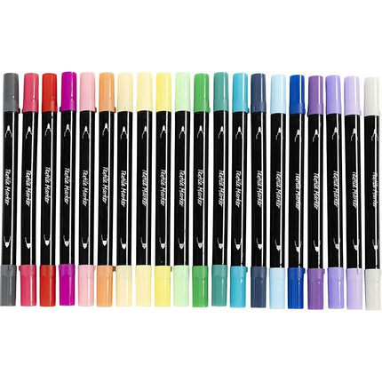 Textile Markers Permanent Fabric Pens Creativ Double Tip 6 or 20 Piece Packs