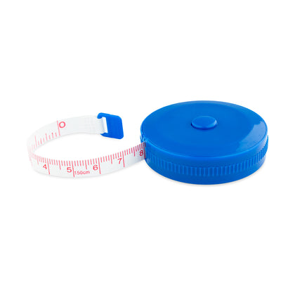 Spring Loaded Tape Measure 60 Inch 150cm Long Metric & Imperial Red Blue Yellow - ThreadandTrimmings