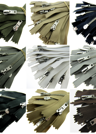 Trouser Skirt Jean Zip, Closed End Metal Teeth 5mm Wide Teeth, 9-Colours 4-Sizes - ThreadandTrimmings
