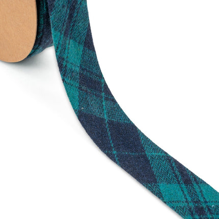 Tartan Bias Binding 25mm Wide By Trimz - ThreadandTrimmings