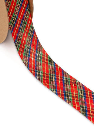 Tartan Bias Binding 25mm Wide By Trimz - ThreadandTrimmings