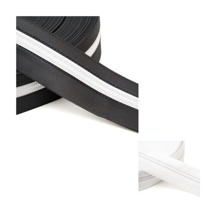 Trouser Waist Banding Shirt Grip 56mm Black White Rubberised Garment Alteration - ThreadandTrimmings