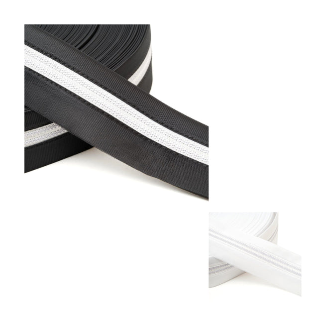 Trouser Waist Banding Shirt Grip 56mm Black White Rubberised Garment Alteration - ThreadandTrimmings