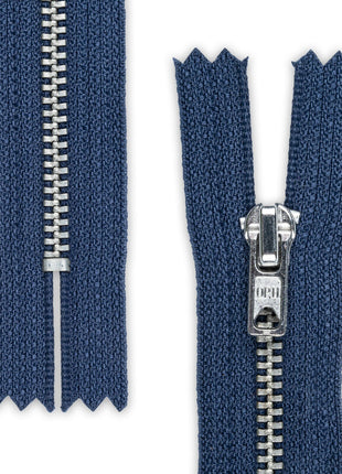 Trouser Skirt Jean Zip, Closed End Metal Teeth 5mm Wide Teeth, 9-Colours 4-Sizes - ThreadandTrimmings