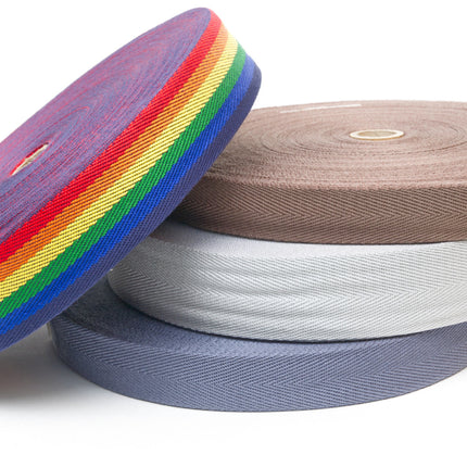 Soft Cotton Rich Webbing with Herringbone Twill - Make Straps For Bags 38mm Wide - ThreadandTrimmings