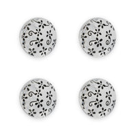 Clear Domed Buttons with Choice of Pretty Subtle Designs Black White 6pcs 15mm