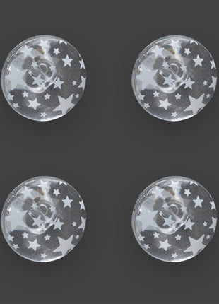 Clear Domed Buttons with Choice of Pretty Subtle Designs Black White 6pcs 15mm - ThreadandTrimmings