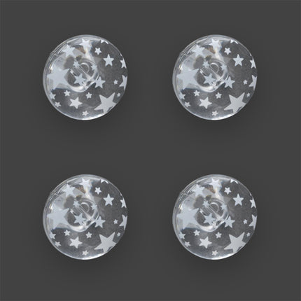 Clear Domed Buttons with Choice of Pretty Subtle Designs Black White 6pcs 15mm - ThreadandTrimmings