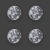Clear Domed Buttons with Choice of Pretty Subtle Designs Black White 6pcs 15mm