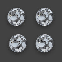Clear Domed Buttons with Choice of Pretty Subtle Designs Black White 6pcs 15mm