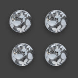 Clear Domed Buttons with Choice of Pretty Subtle Designs Black White 6pcs 15mm