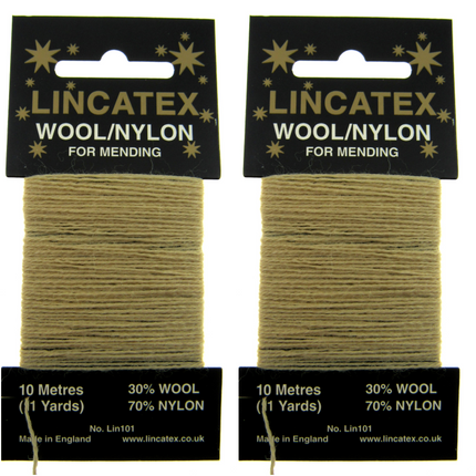 Mending Darning Repair Wool & Yarn by Lincatex Price is for 2 x 10 Meter Cards - ThreadandTrimmings