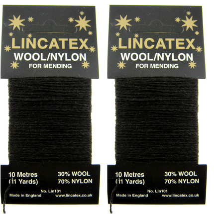 Mending Darning Repair Wool & Yarn by Lincatex Price is for 2 x 10 Meter Cards - ThreadandTrimmings