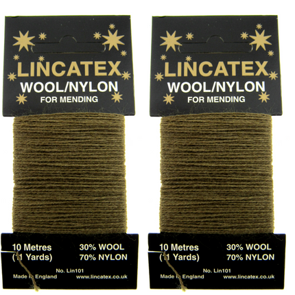 Mending Darning Repair Wool & Yarn by Lincatex Price is for 2 x 10 Meter Cards - ThreadandTrimmings