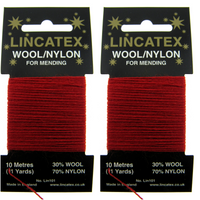 Mending Darning Repair Wool & Yarn by Lincatex - Price is for 2 x 10 Meter Cards