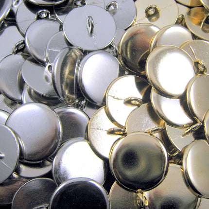 QUALITY PLAIN GOLD METAL POLISHED BLAZER BUTTONS with SHANK (B568) - ThreadandTrimmings