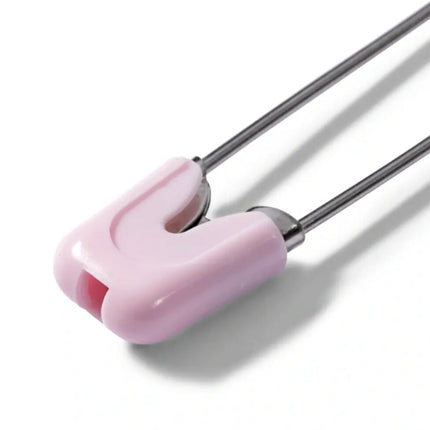 Baby Nappy Pins with Safety Lockable Cap 55mm Long Stainless Steel By Prym - ThreadandTrimmings