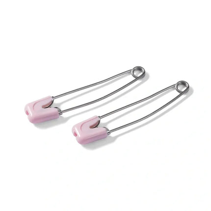Baby Nappy Pins with Safety Lockable Cap 55mm Long Stainless Steel By Prym - ThreadandTrimmings