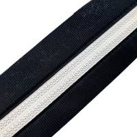 Trouser Waist Banding Shirt Grip - 56mm - Black or White with Rubber Shirt Grip