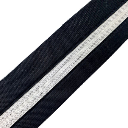Trouser Waist Banding Shirt Grip 56mm Black or White with Rubber Shirt Grip - ThreadandTrimmings