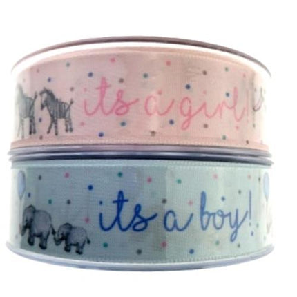 It's a Girl Satin Ribbon By Berisfords -3m Length - ThreadandTrimmings