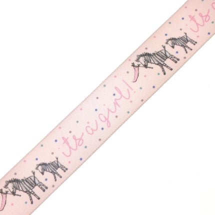 It's a Girl Satin Ribbon By Berisfords -3m Length - ThreadandTrimmings