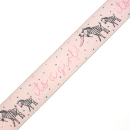 It's a Girl Satin Ribbon By Berisfords -3m Length - ThreadandTrimmings