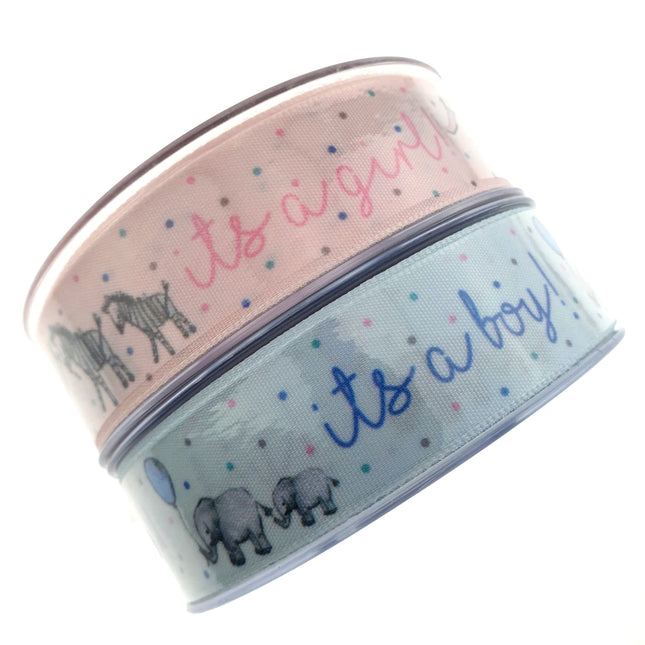 It's a Girl Satin Ribbon By Berisfords -3m Length - ThreadandTrimmings
