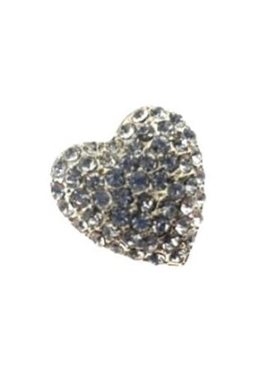 Diamante Love Heart Buttons Rhinestone Cluster with Shank 20mm x 18mm