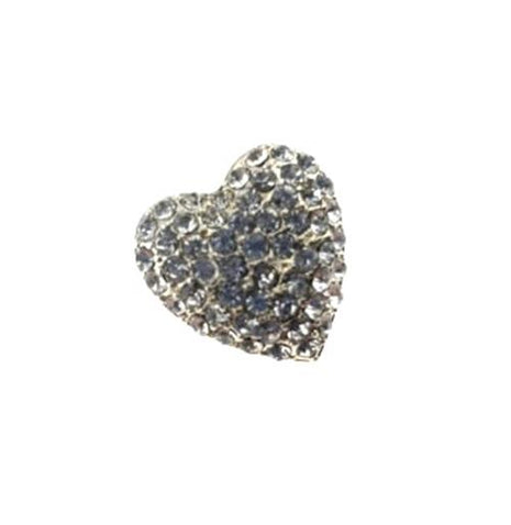 Diamante Love Heart Buttons Rhinestone Cluster with Shank 20mm x 18mm