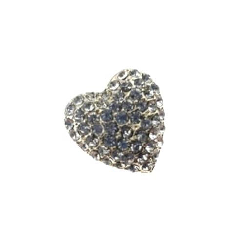 Diamante Love Heart Buttons Rhinestone Cluster with Shank 20mm x 18mm