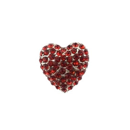 Diamante Love Heart Buttons Rhinestone Cluster with Shank 20mm x 18mm