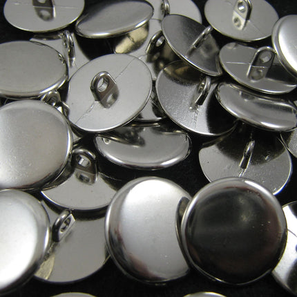 Round Polished Silver Metal Blazer Buttons with Shank 15mm & 20mm Best Quality - ThreadandTrimmings