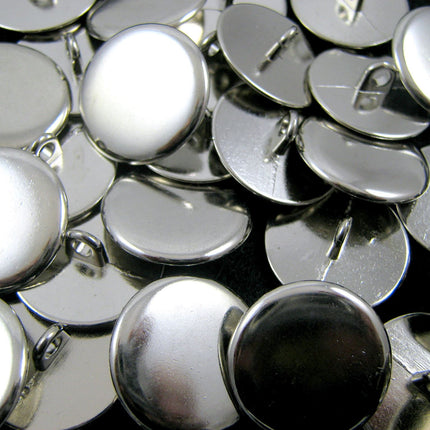 Round Polished Silver Metal Blazer Buttons with Shank 15mm & 20mm Best Quality - ThreadandTrimmings