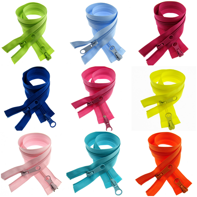 Two Way Nylon Open End Zip - 19" - (48cm) No 5 Chain - 19 Colours Available - ThreadandTrimmings