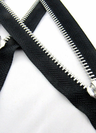 Heavy Duty Strong Metal Open End Zip by YKK For Motorbike Jackets No 8 Weight - ThreadandTrimmings