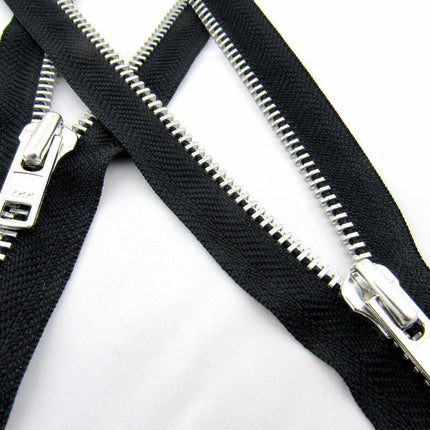 Heavy Duty Strong Metal Open End Zip by YKK For Motorbike Jackets No 8 Weight - ThreadandTrimmings